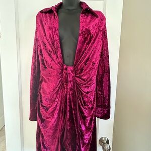 Elegant Velvet Burgundy Dress